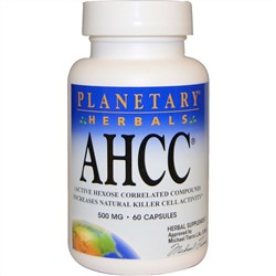 Planetary Herbals, AHCC (Активный гексо состав), 500 мг, 60 капсул