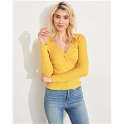 Knot-Front V-Neck Top
