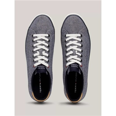 TOMMY HILFIGER TH LOGO CHAMBRAY LINEN SNEAKER