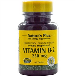 Nature's Plus, Витамин B-2, 250 мг, 60 таблеток