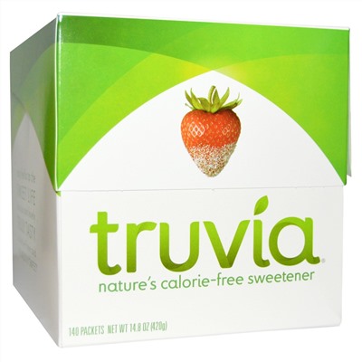 Truvia, Натуральный подсластитель без калорий, 140 пакетиков, 3 г каждый