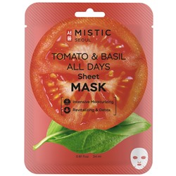 MISTIC TOMATO &amp; BASIL ALL DAYS Sheet MASK Тканевая маска для лица с экстрактами томата и базилика 24мл