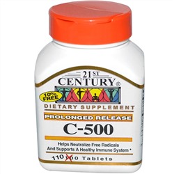 21st Century, C-500, пролонгированное высвобождение, 110 таблеток