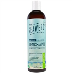 Seaweed Bath Co., Natural Balancing Argan Shampoo, шампунь с арганией, эвкалиптом и перечной мятой, 360 мл