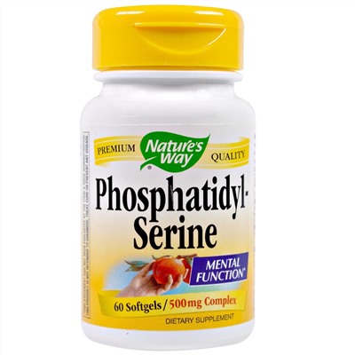 Nature's Way, Фосфатидилсерин, комплекс 500 мг, 60 мягких капсул
