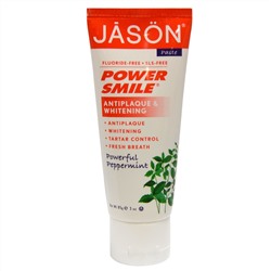Jason Natural, Powersmile, Antiplaque & Whitening Toothpaste 3 oz