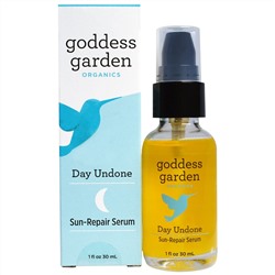 Goddess Garden, Organics, Отмена дня, сыворотка для восстановления повреждений от солнца, 1 жидк. унц. (30 мл)
