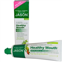 Jason Natural, Здоровье полости рта, Зубная паста, удаляющая налет и зубной камень с маслом чайного дерева и корицей, 4,2 унции (119 г)