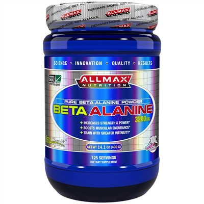 ALLMAX Nutrition, 100% чистый бета-аланин + максимальная эффективность + впитывание, 3200 мг, 14,1 унц. (400 г)