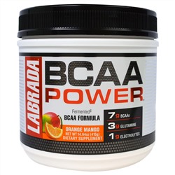 Labrada Nutrition, "Сила BCAA", аминокислоты с разветвленными боковыми цепями (BCAA), со вкусом апельсина и манго, 14,64 унций (415 г)
