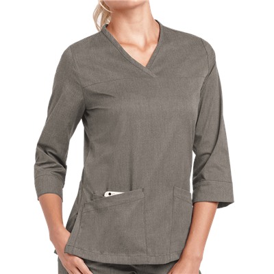 UA Butter-Soft STRETCH Women's 3-Pocket 3/4th Sleeve Side Zip Scrub Top