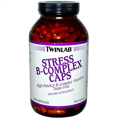 Twinlab, Капсулы с витаминами группы B против стресса, 250 капсул