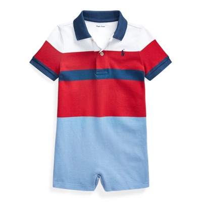 Baby Boy Striped Cotton Polo Shortal