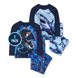 The Children's Place  Boys Dino Shark Pajamas 2-Pack - Tidal