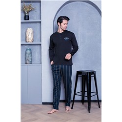 AHENGİM Man Erkek Pijama Takımı Interlok Altı Çizgili Pamuklu Mevsimlik M70102272 1-2-10001215