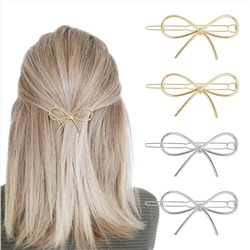 4Pcs Metal Bow Hairpins Hair Clips for Women Girls Chic Bows Hairpins Barrettes Simple Hair Pin Stylish Hair Accessories Minimalist Bow Hair Pins Gift