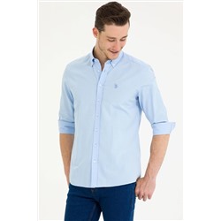 Erkek Açık Mavi Uzun Kollu Gömlek
