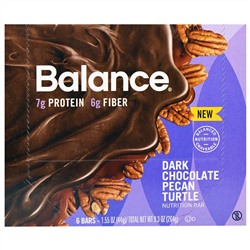 Balance Bar, Батончик Здорового Питания, Темный шоколад с Пеканом, 6 батончиков, 1,55 унции (44 г) каждый