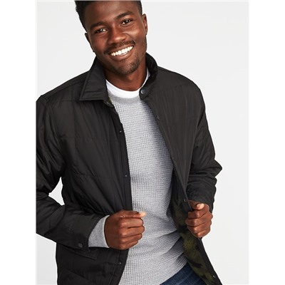 Quilted Sherpa-Lined Shirt Jacket for Men
