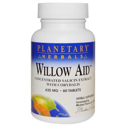 Planetary Herbals, Willow Aid, 635 мг, 60 таблеток