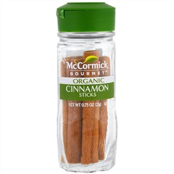 McCormick Gourmet, Organic, палочки корицы, 0,75 унции (21 г)
