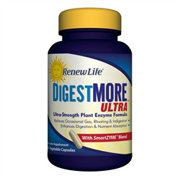 Renew Life, Пищевая добавка DigestMore Ultra, 90 растительных капсул