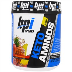 BPI Sports, Keto Aminos, кетогенические соли бета-гидроксибутирата и аминокислоты, тропический фриз, 1,32 фунта (600 г)
