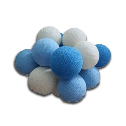 Тайская гирлянда с шариками(Большие!- спец.заказ для нашего магазина) в голубой гамме 20 шариков / Lightening balls blue-white