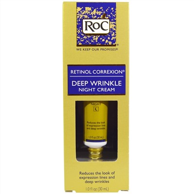 RoC, Retinol Correxion, ночной крем от глубоких морщин, 1 жидк. унц. (30 мл)