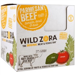 Wild Zora Foods LLC, Parmesan Beef with Tomato, Basil & Kale, Veggie and Meat Bars, 10 Packs, 1.0 oz (28 g)