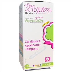 Maxim Hygiene Products, Органические хлопковые тампоны с картонным аппликатором, Супер, 14 тампонов