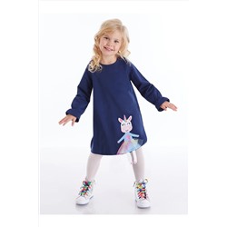 Denokids Lilycorn Unicorn Lacivert Kız Çocuk Elbise CFF-20K1-019