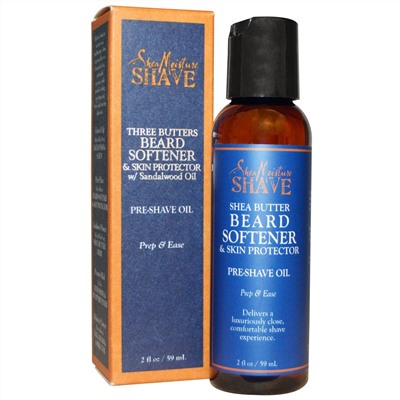 Shea Moisture, Уход & Бритье, Смягчающее средство для бороды & защитное средство для кожи на основе трех масел, 21 унция (59 мл)