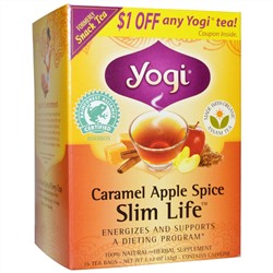 Yogi Tea, Стройная жизнь, с нотками карамели и яблока, 16 чайных пакетиков, 1.12 унций(32 г)