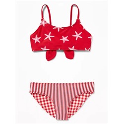 Reversible Print Bikini Swim Set for Girls