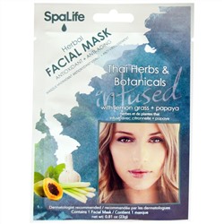 My Spa Life, Травяная маска для лица,Тайские травы & растения, С лемонграссом + папайей, 1 маска