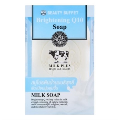 Косметическое мыло для лица и тела SCENTIO MILK PLUS BRIGHTENING Q10 SOAP, 100гр.\ Beauty Buffet Milk Plus Brightening Q10 Soap 100 g
