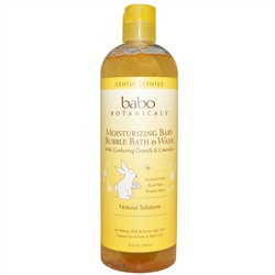 Babo Botanicals, Увлажняющая пена для ванн для малышей с успокаивающим овсяным молоком и календулой, 15 жидких унций (450 мл)