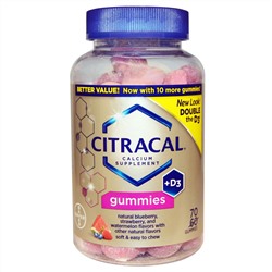 Citracal, Источник кальция + D3, со вкусом натуральной черники, клубники и арбуза, 70 жевательных таблеток
