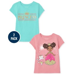 The Children's Place  Baby And Toddler Girls Princess Graphic Tee 2-Pack - Multi Clr