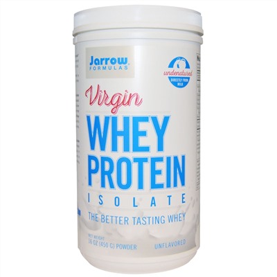 Jarrow Formulas, Virgin, изолят сывороточного протеина, порошок, без добавок, 16 унций (450 г)