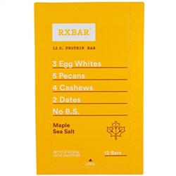 RXBAR, Протеиновые батончики, кленовая соль, 12 батончиков, 52 г (1,83 унции)