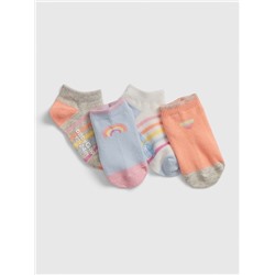 Toddler Rainbow No-Show Socks (4-Pack)