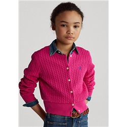 Girls 7-16 Mini-Cable Cotton Cardigan