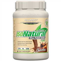 ALLMAX Nutrition, IsoNatural, изолят сывороточного протеина, шоколад, 2 фунта (907 г)
