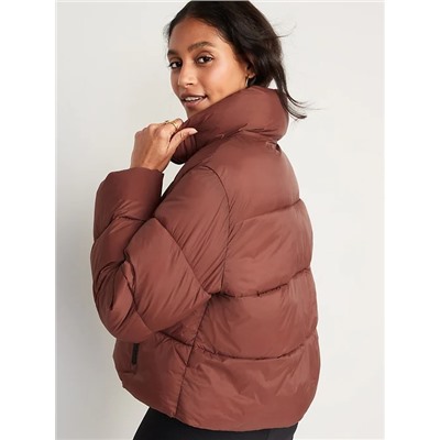Water-Resistant Frost Free Short Puffer Jacket for Women