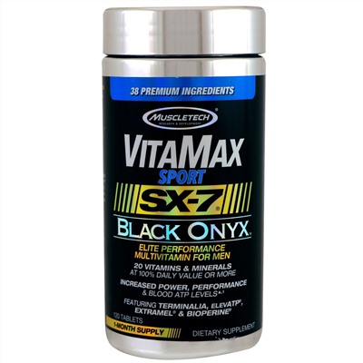 Muscletech, VitaMax Sport, SX-7, Черный оникс, для мужчин, 120 таблеток