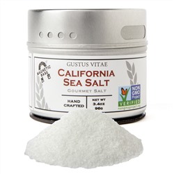 Gustus Vitae, Gourmet Salt, калифорнийская морская соль, 3,4 унции (96 г)
