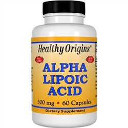 Healthy Origins, Альфа-липоевая кислота, 300 мг, 60 капсул