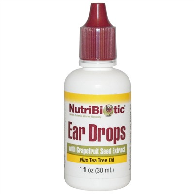 NutriBiotic, Капли для ушей с экстрактом семян грейпфрута, 1 жидкая унция (30 мл)